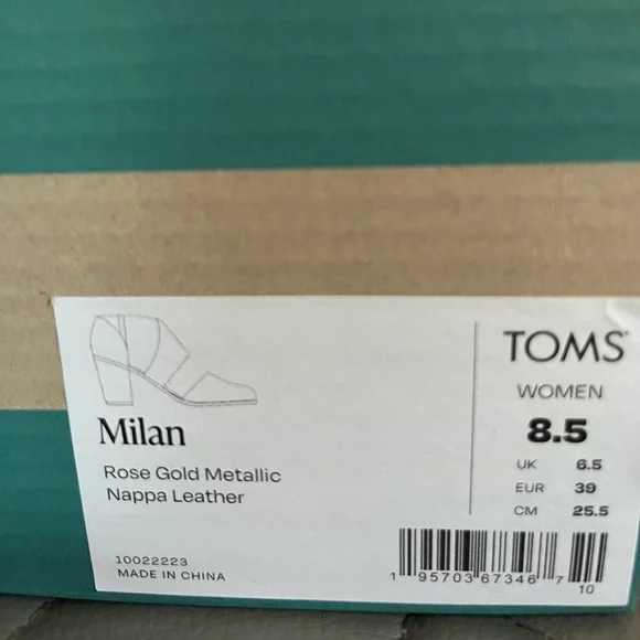Tom’s Milan heel in Gold - women’s 8.5 - Picture 8 of 9